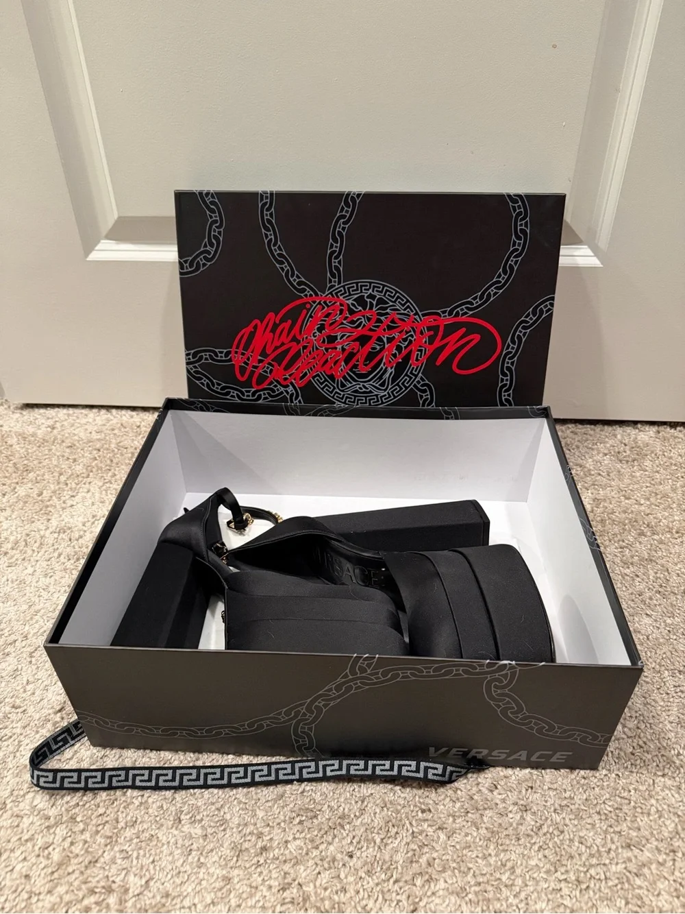 Versace Medusa Black Platform Heels Size 38